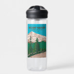 Botella De Agua Parque nacional Mount Rainier<br><div class="desc">Diseño de arte vectorial Mount Rainier. El parque está rodeado de valles,  cascadas y prados subalpinos.</div>
