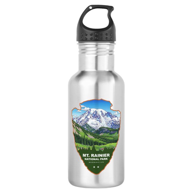 Botella De Agua Parque Nacional Mt. Rainier Punta de Flecha (Anverso)
