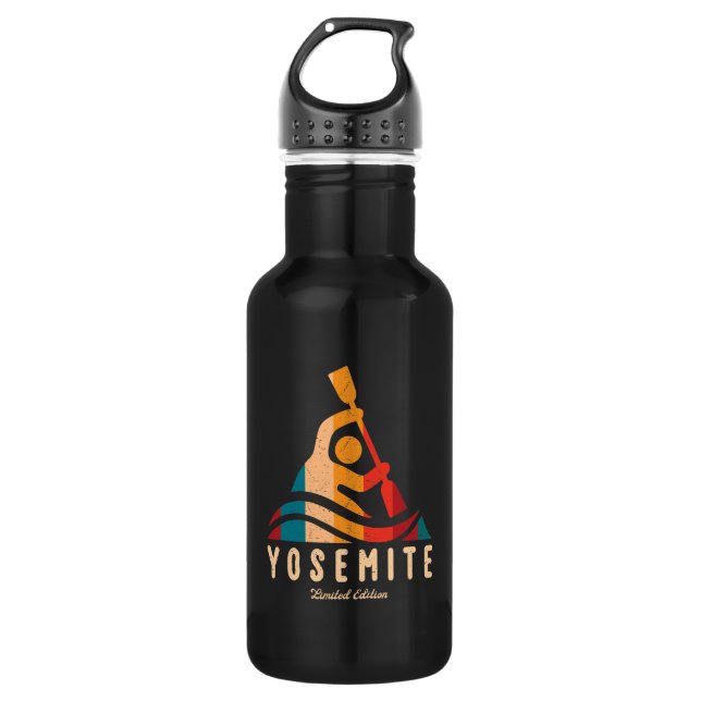 Botella De Agua Parque nacional Retro Yosemite Kayak (Anverso)