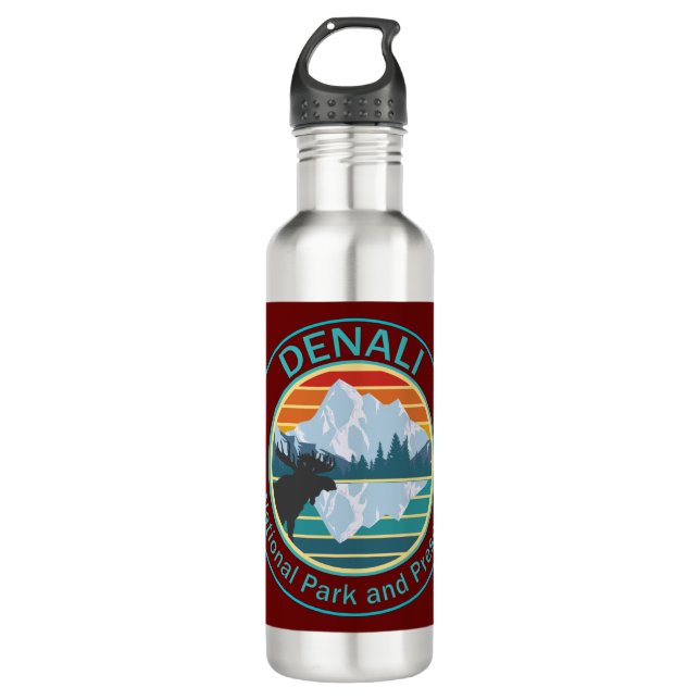Botella De Agua Parque Nacional y Reserva Denali Alce (Anverso)