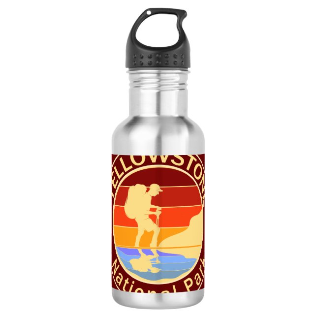 Botella De Agua Parque nacional Yellowstone Senderismo (Anverso)