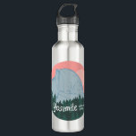 Botella De Agua Parque nacional Yosemite mitad arte domo rosa<br><div class="desc">Echa un vistazo a este impresionante lápiz de color del Parque Nacional Yosemite en California. Recolectar todos los parques, estoy creando otros nuevos todo el tiempo. ¡Chequea mi tienda para más caminatas, acampar, vanlife, pájaros y mucho más! También se puede encontrar este diseño en tés, tazas, pegatinas, almohadas e imanes....</div>