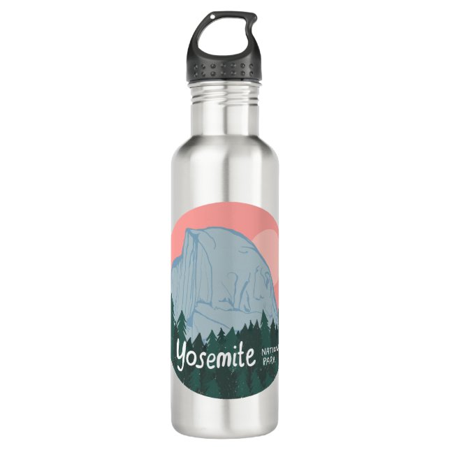 Botella De Agua Parque nacional Yosemite mitad arte domo rosa (Anverso)