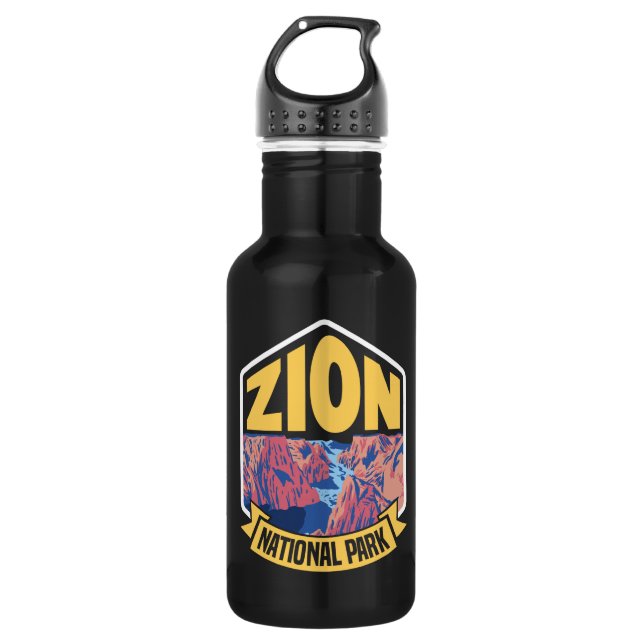 Botella De Agua Parque nacional Zion, Retro de Utah (Anverso)
