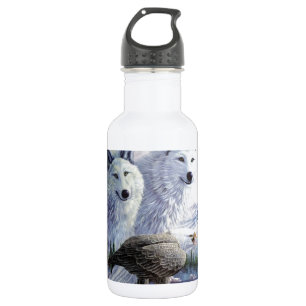 Botella De Agua Parque Oficina Negocios Arte Animales Águila Lobo