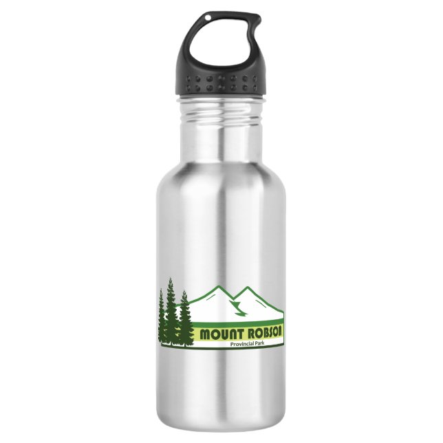 Botella De Agua Parque Provincial Mount Robson Franjas Verdes (Anverso)
