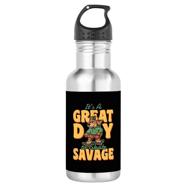 Botella De Agua Pasear Perro Gran Día Salvaje (Anverso)