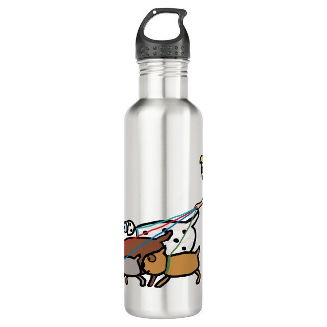 Botella De Agua Paseo de perros (Anverso)