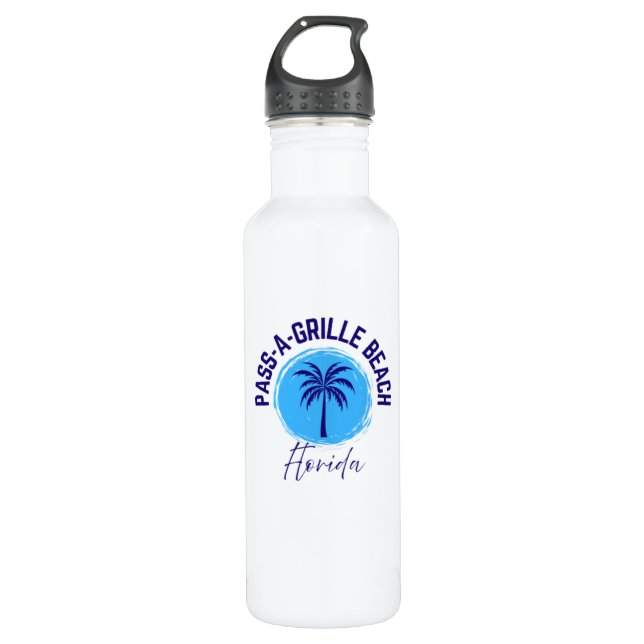 Botella De Agua Pass-A-Grille Beach Florida Water Bottle (Anverso)