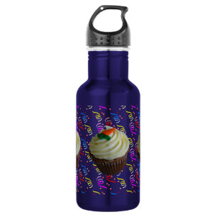 Botella De Agua Pastel de tarta de zanahoria con confetti