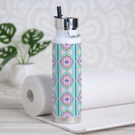 Botella De Agua Pastel Dream Boho Geometric Kaleidoscope