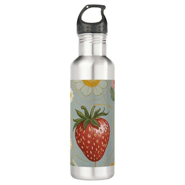 Botella De Agua Pastel Floral y Berry Delight (Anverso)