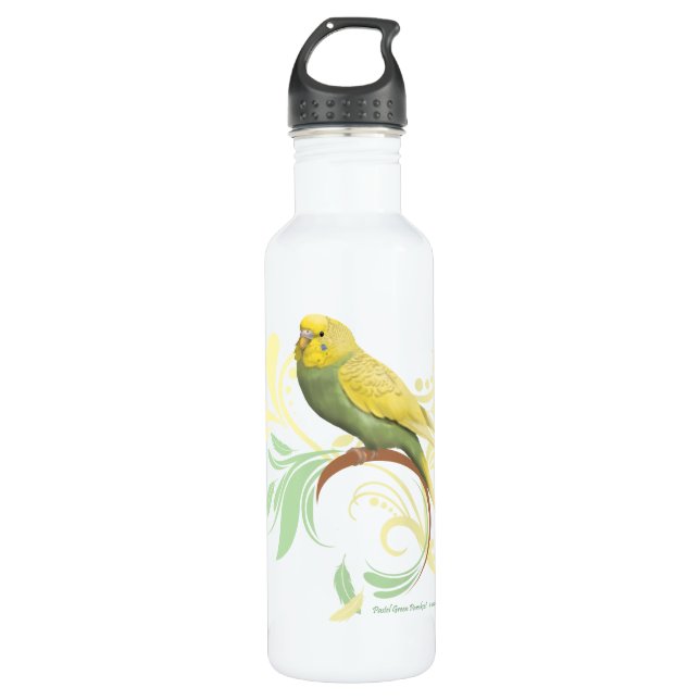 Botella De Agua Pastel Green Parakeet (Anverso)