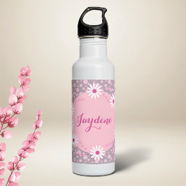 Botella De Agua Pastel Pink Custom Daisy