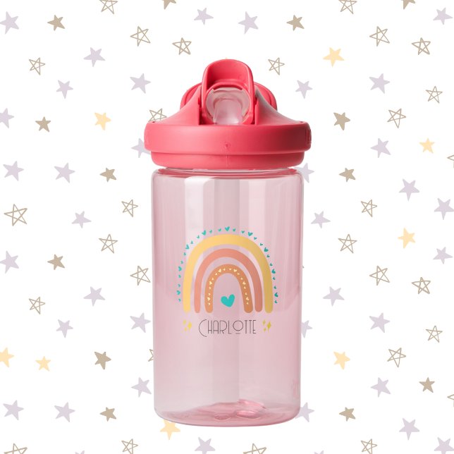 Botella de agua Pastel Rainbow Kids personalizada (Subido por el creador)