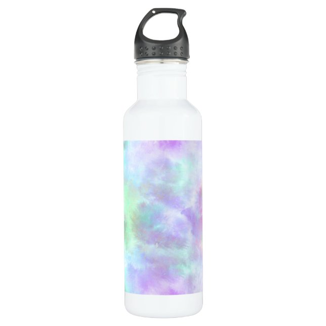 Botella De Agua Pastel Rainbow Tie-Dye Watercolor Painting (Anverso)