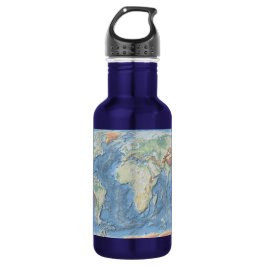 Botella De Agua Pastel Relief World Map – Personalized