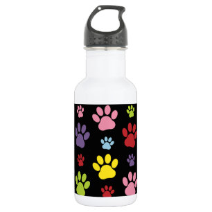 Botella De Agua Patas Coloridas, Patrón de Patas, Huellas de Patas