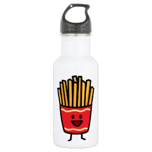 Botella De Agua Patatas fritas felices