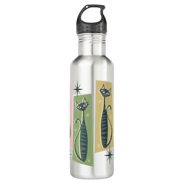 Botella De Agua Patchwork Tabbies retro ©studioxtine (Anverso)