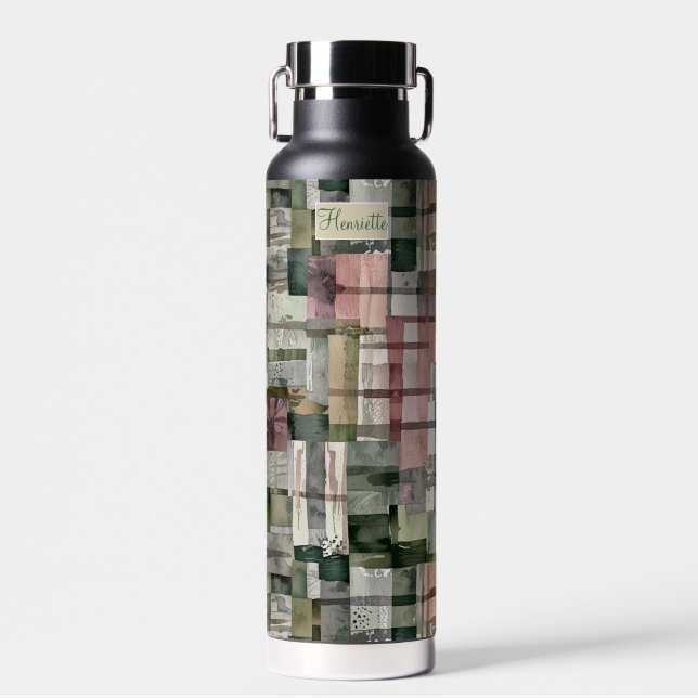 Botella De Agua Patchy Mauve, Taupe, Sage (Delantero)