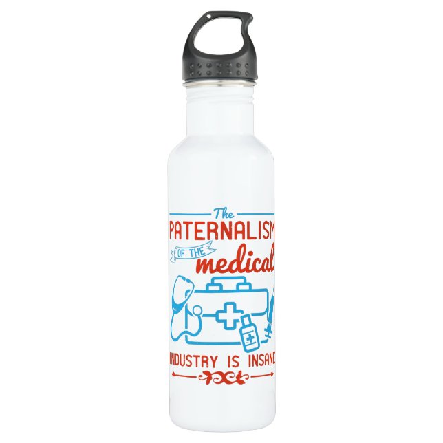 Botella De Agua Paternalismo Médico De La Industria Médica (Anverso)