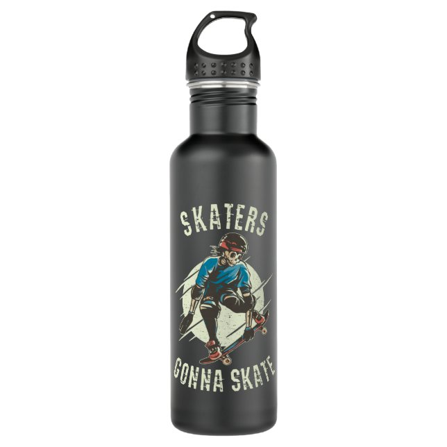 Botella De Agua Patinadores que esquelearán el Skeleton Skateboard (Anverso)