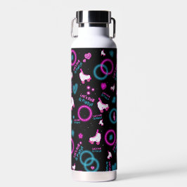 Botella De Agua Patinaje de rodillos brillantes Neon