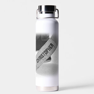 Botella De Agua Patines negros de hockey personalizados