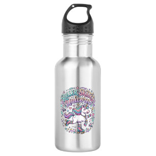 Botella De Agua Patines Unicornio Unicornio Estilo Retro Gráfico 