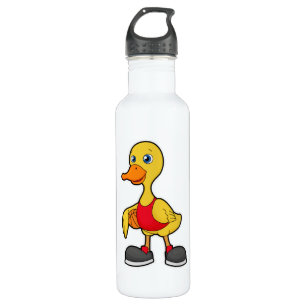 Botella De Agua Pato como jugador de baloncesto con baloncesto
