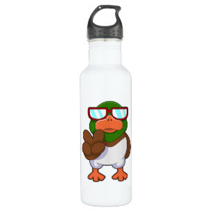 Botella De Agua Pato con gafas de sol