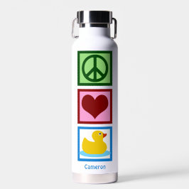Botella De Agua Patos de amor por la paz lindo pato personalizado