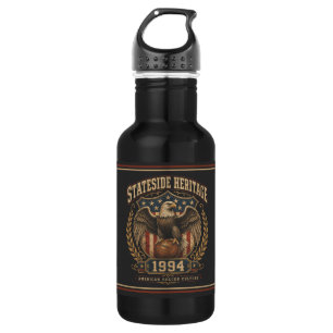Botella De Agua Patrimonio Estadounidense Fútbol Americano Vintage