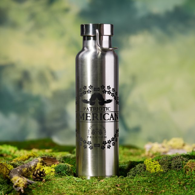 BOTELLA DE AGUA PATRIOTA AMERICANO | LIBERTAD DE PAÍS DE DIOS FAMI (Exterior)