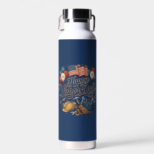 Botella De Agua Patriotic Labor Day / Día del Trabajo Festivo