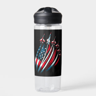 Botella De Agua Patriotic USA Flag Fighter Jets Boys 4 de julio