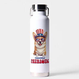 Botella De Agua Patriótico Corgi - Patriótico Pawsitivo