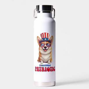Botella De Agua Patriótico Corgi - Patriótico Pawsitivo