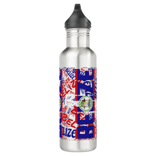 Botella De Agua Patriótico de la bandera de Belice (Derecha)