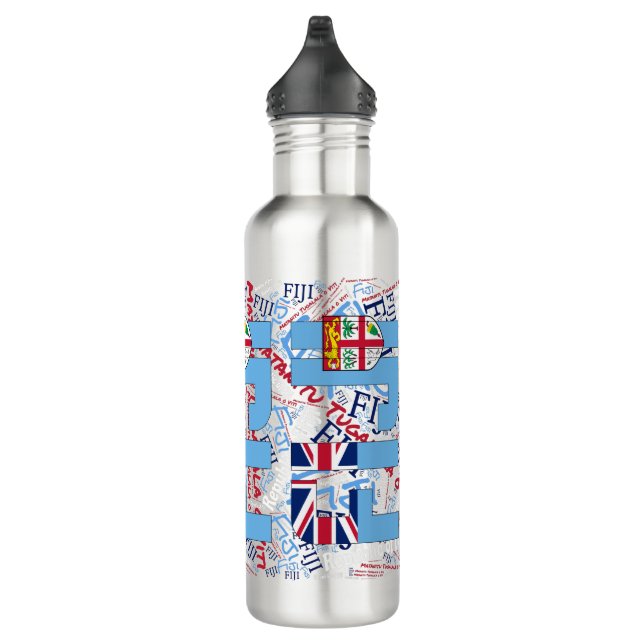 Botella De Agua Patriótico de la Bandera de Fiyi (Derecha)