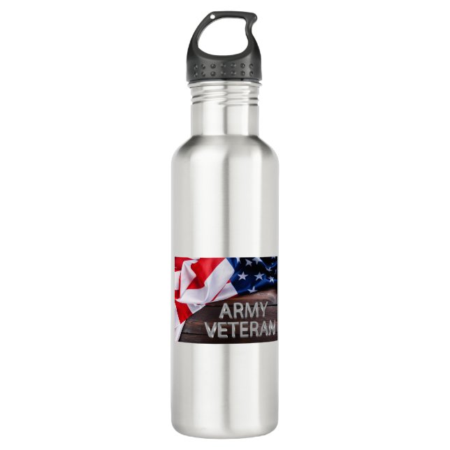 Botella De Agua Patriótico "Veterano del Ejército" (Anverso)
