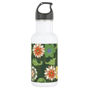 Botella De Agua Patrón Antiguo Cloisonné Chino: Verde Jade