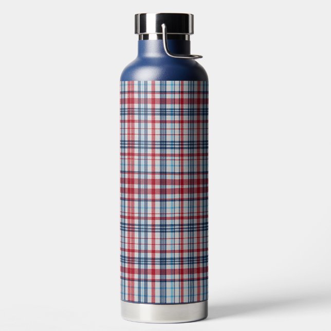 Botella De Agua Patrón azul blanco rojo oscuro (Izquierda)