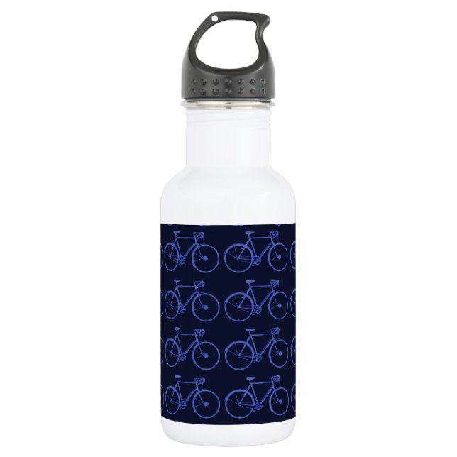 Botella De Agua Patrón azul de las bicicletas (Anverso)