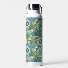 Botella De Agua Patrón botánico boho floral