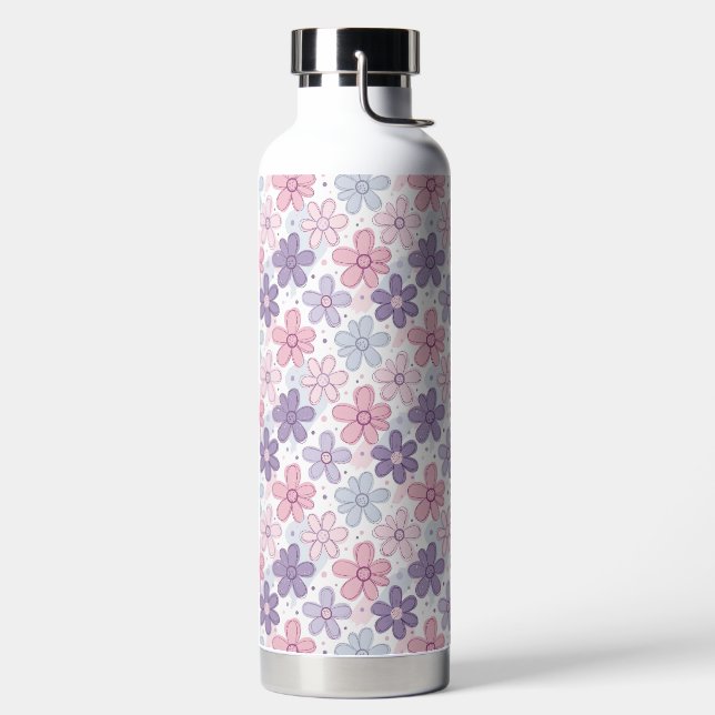 Botella De Agua Patrón continuo de flores Y2K (Izquierda)