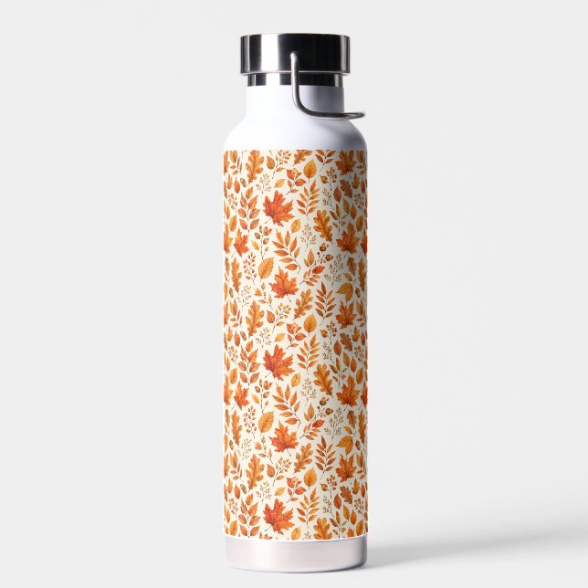 Botella De Agua Patrón continuo de hojas cálidas de otoño (Izquierdo)
