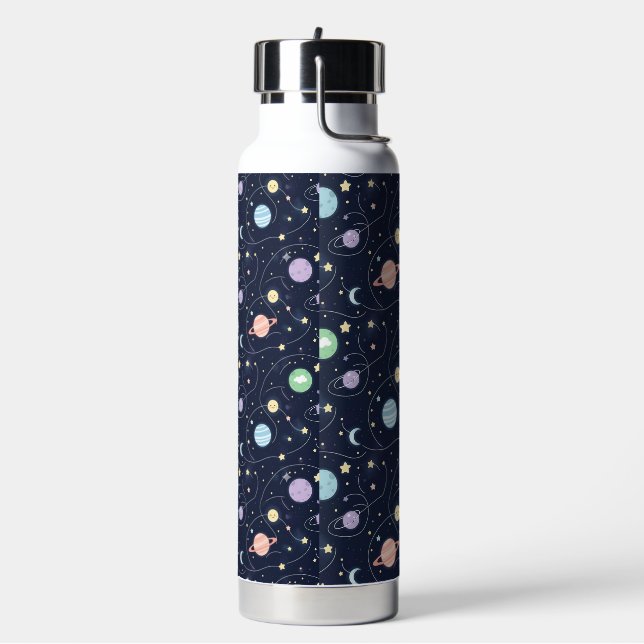 Botella De Agua Patrón continuo de planetas del sistema solar (Izquierda)