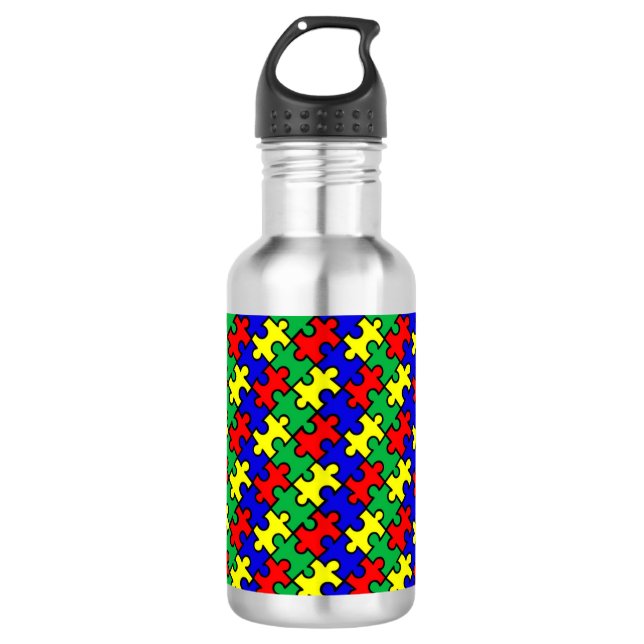 Botella De Agua Patrón continuo de rompecabezas (Anverso)